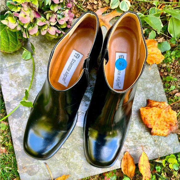 Etienne Aigner Leather Lacey Zippered ankle boot Size Rare Find